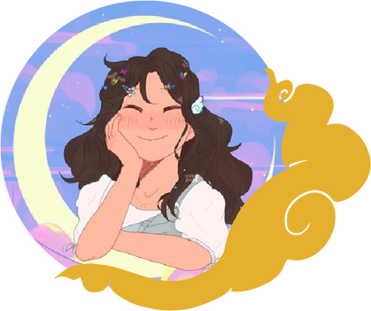 Cara's icon behind a gold cloud.